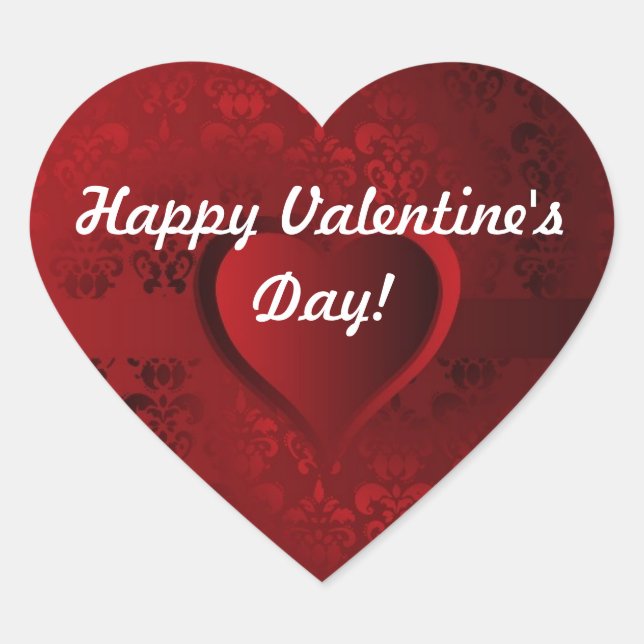 Adesivo Coração Dia de os namorados vermelho (Frente)