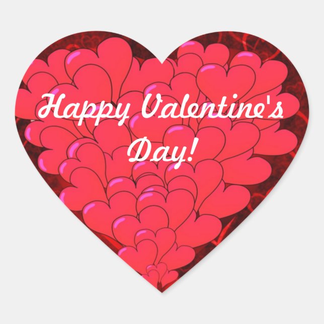 Adesivo Coração Dia de os namorados vermelho (Frente)