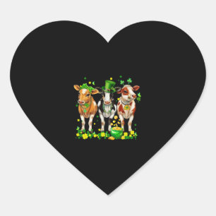 Adesivo Coração Dia de São Patrício de Shamrock para a Vaca irland