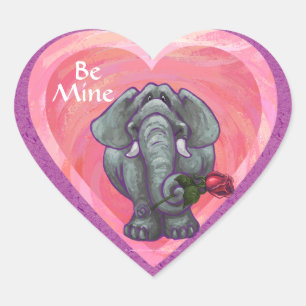 Adesivo Coração Dia dos namorados do elefante