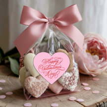 Dia dos Namorados Feliz Caligrafia Rosa e Vermelha