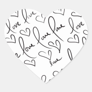 Adesivo Coração Dia dos Namorados Letra Desenhada à Mão Lettering