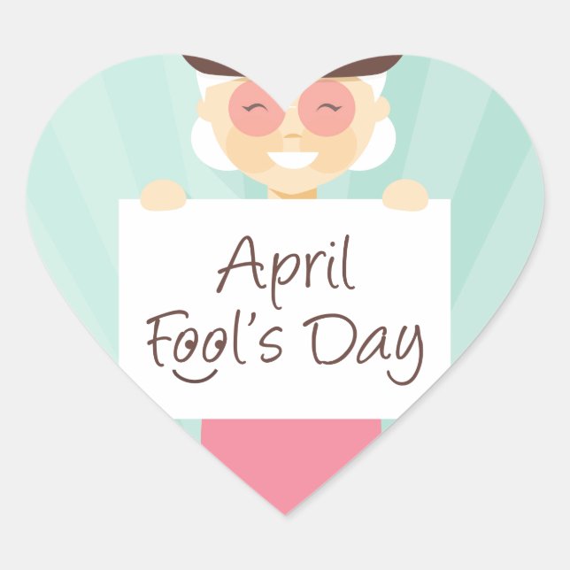 Adesivo Coração dia dos tolos de abril (Frente)