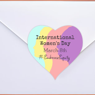 Adesivo Coração Dia Internacional da Mulher é 8 de março