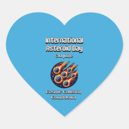 Adesivo Coração Dia Internacional do Asteroide. 30 de junho