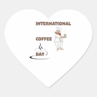 Adesivo Coração dia internacional do café