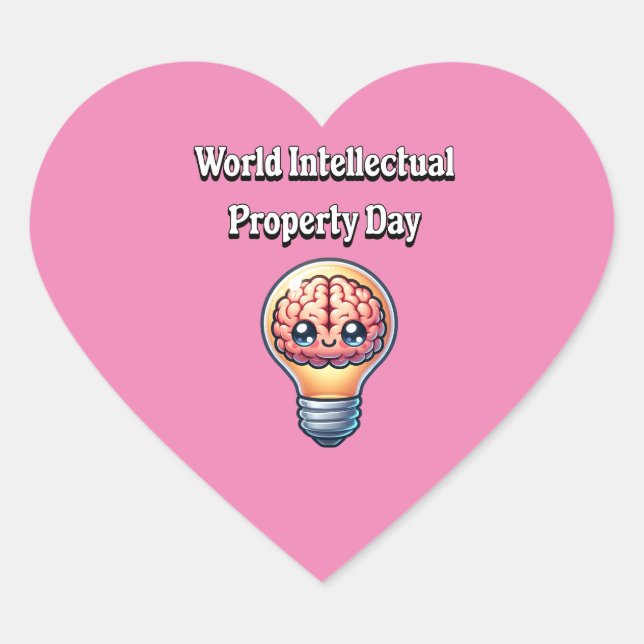 Adesivo Coração Dia Mundial da Propriedade Intelectual (Frente)