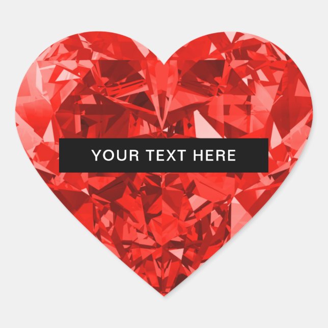 Adesivo Coração Diamond Ruby Heart Personalized (Frente)