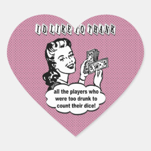 Adesivo Coração Dice Engraçado - Gostaria De Obrigado