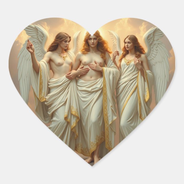 Adesivo Coração „Die drei heiligen Schutzengel“ (Frente)