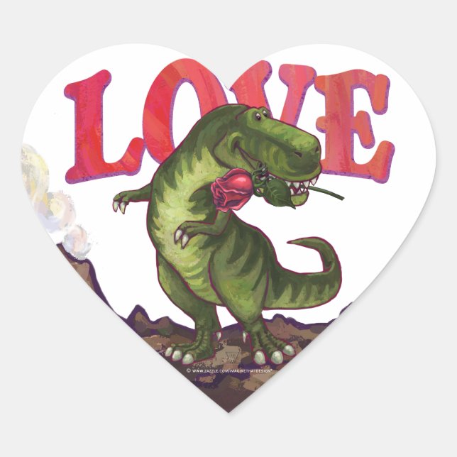 Adesivo Coração Dino Love Heart Stickers (Frente)