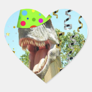 Adesivo Coração Dinossauro Festa de aniversário