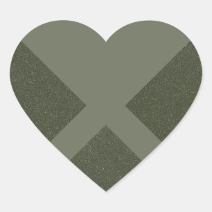 Adesivo Coração Dividido Verde Musgo
