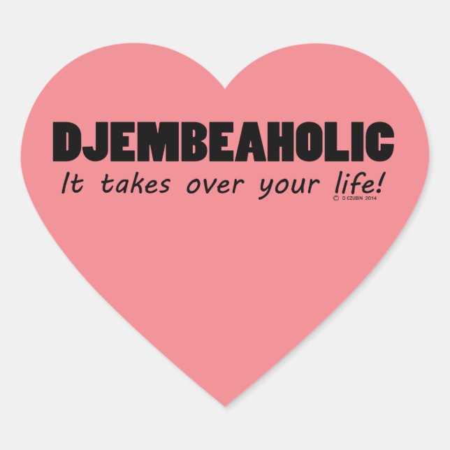 Adesivo Coração Djembeaholic Life Heart Sticker (Frente)
