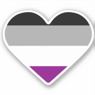 Adesivo Coração do Orgulho Asexual