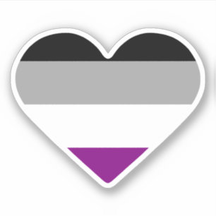 Adesivo Coração do Orgulho Asexual