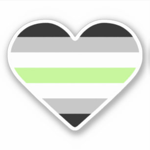 Adesivo Coração do Sinalizador do Orgulho de Agender