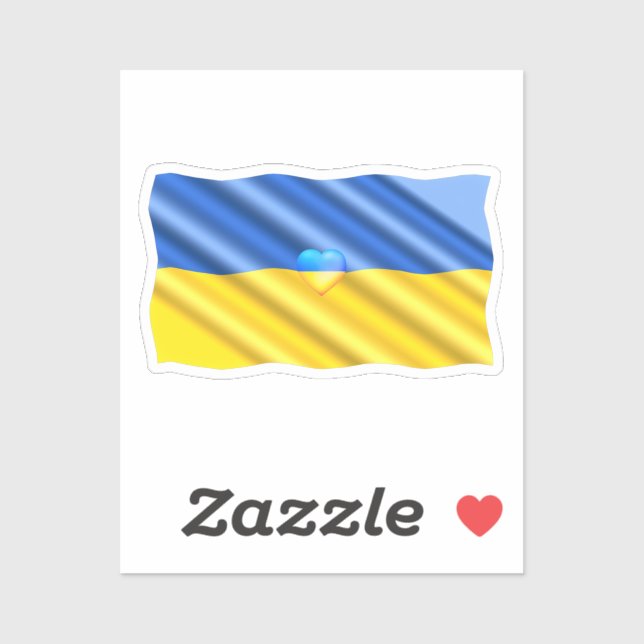 Adesivo Coração do Sticker da Ucrânia - Liberdade (Folha)