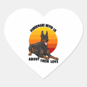 Adesivo Coração Doberman Nunca Mente Sobre Seu Amor