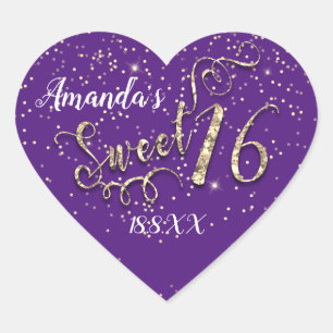 Adesivo Coração Doce 16º Brit do Coração - Confetti Purple