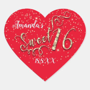 Adesivo Coração Doce 16.º Brito do Coração do Unicórnio, RedGold C