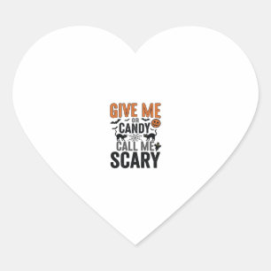 Adesivo Coração Doce de Halloween ou Me Chame de Assustador Gráfic