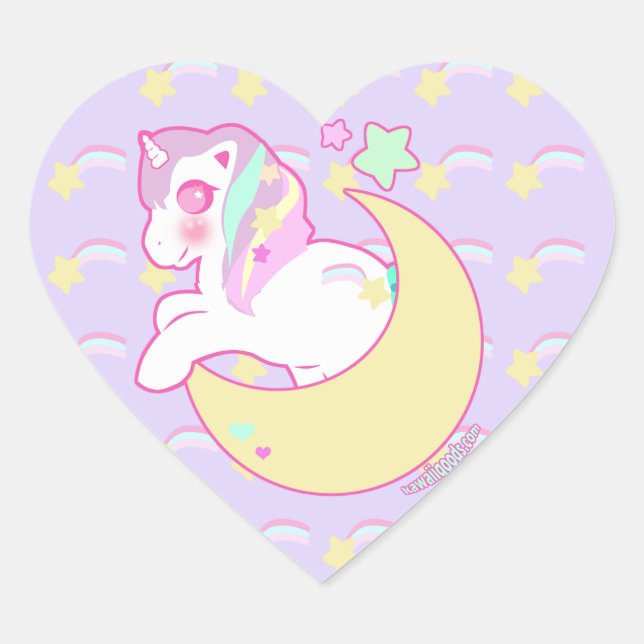 Adesivo Coração Docinho Dreams Unicorn Heart Sticker (Frente)
