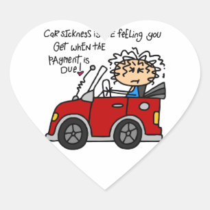 Adesivo Coração Doença Humorística Do Carro