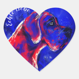 Adesivo Coração Doggenaufkleber coração vermelho azul