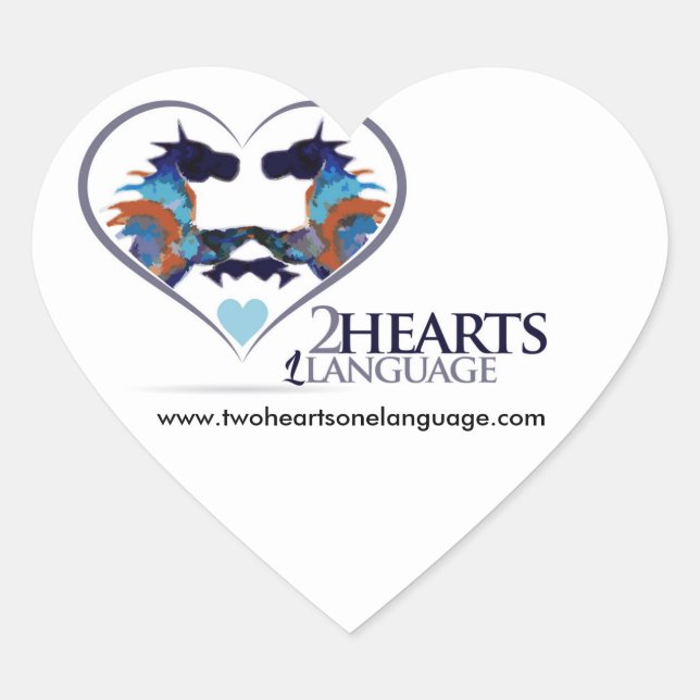 Adesivo Coração Dois Corações Um Idioma (Frente)