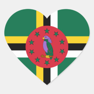 Adesivo Coração Dominica Flag Heart Sticker