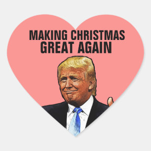ADESIVO CORAÇÃO DONALD TRUMP CHRISTMAS STICKERS, EXCELENTE NOVAMEN