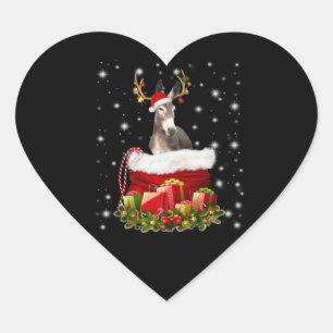 Adesivo Coração Donkey Lover Gift Feliz Donkey Feliz Natal