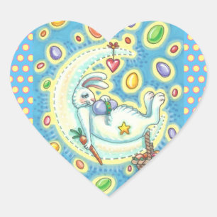 ADESIVO CORAÇÃO DORMIR BUNNY JELLY BEAN DREAMS MOON STICKER