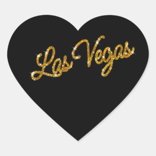 Adesivo Coração Dourada Las Vegas Sparkles Sticker