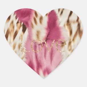 Adesivo Coração Dourada rosa Branca Sudoeste Glitter Love