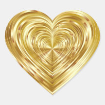 DOURADO Faux Foil Heart Stickers