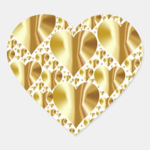 Dourado Faux Foil Heart Stickers
