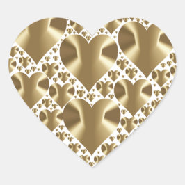 Adesivo Coração DOURADO Faux Foil Heart Stickers