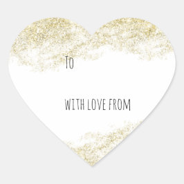 Adesivo Coração Dourado Faux Glitter Heart