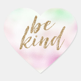 Adesivo Coração Dourado Glam Glitter Seja Bonito Mint Rosa Tie