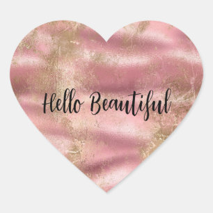 Adesivo Coração Dourado Glama Cor-de-Rosa