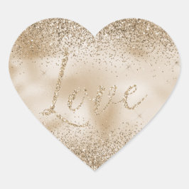 Adesivo Coração Dourado Luxe Glitter Love