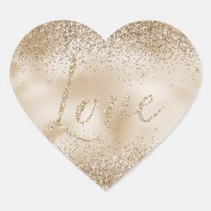 Adesivo Coração Dourado Luxe Glitter Love