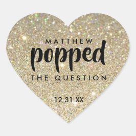 Adesivo Coração Dourado negro, ele fez a pergunta