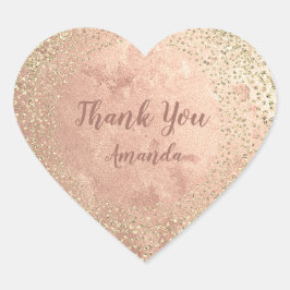 Adesivo Coração Dourado Rosa Glitter Espessura Blush Lux Coração O