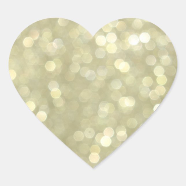 Adesivo Coração Dourado Sparkles Heart Sticker (Frente)