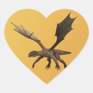 Adesivo Coração Dragão