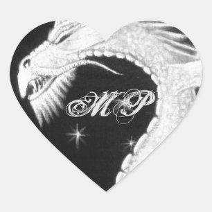 Adesivo Coração Dragão na pintura da noite