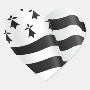 Adesivo Coração Drapeau breton (bandeira bretão)